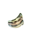Bague jonc trois or de forme chevrons des années 80