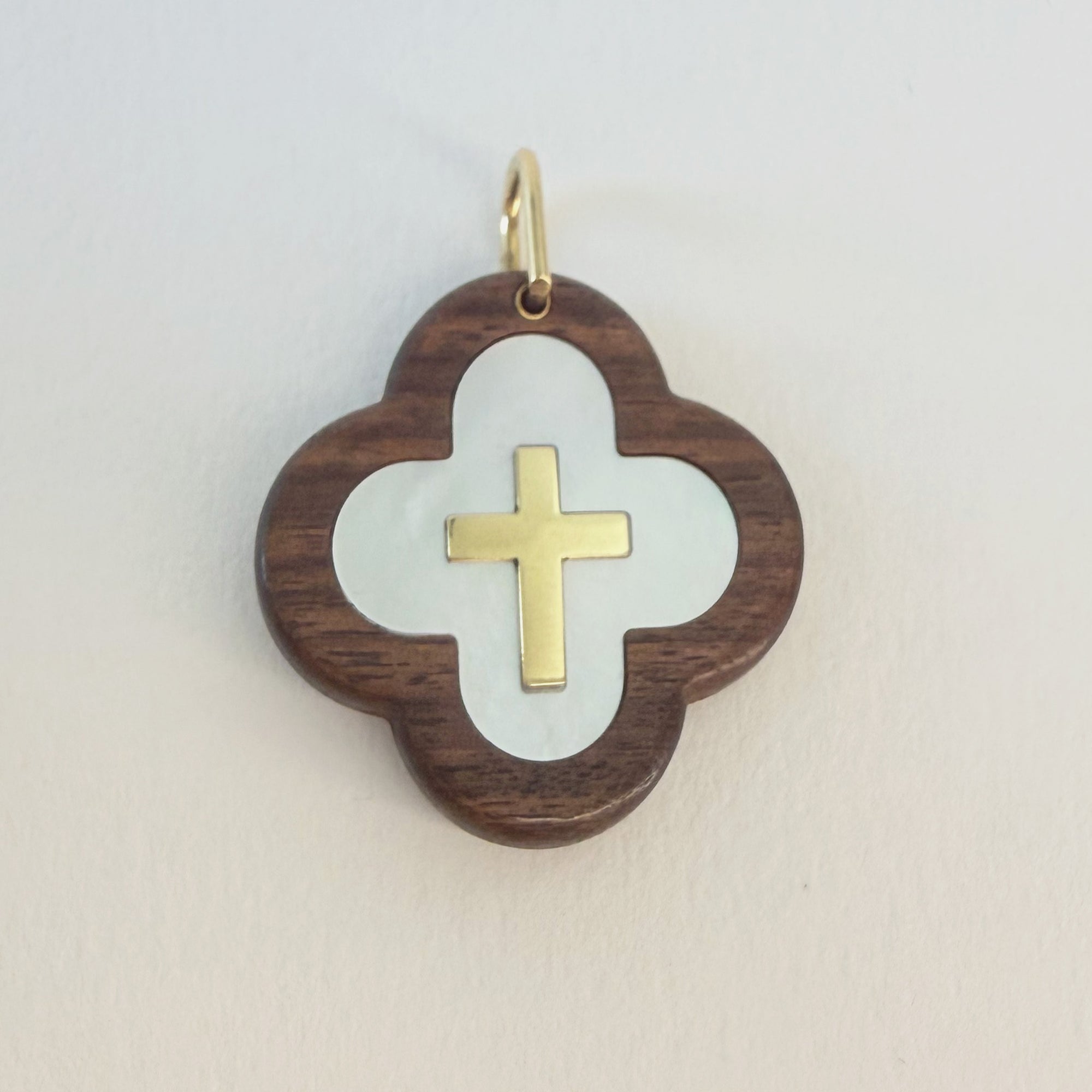 Pendentif n°59|Croix or et nacre