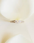 Solitaire diamant 0.2 carat et pavage|Années 1980