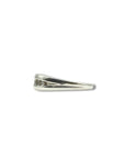 Profil de la bague double jonc en or blanc 18 carats montrant sa monture ajourée