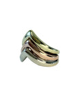 Bague jonc trois or de forme chevrons des années 80