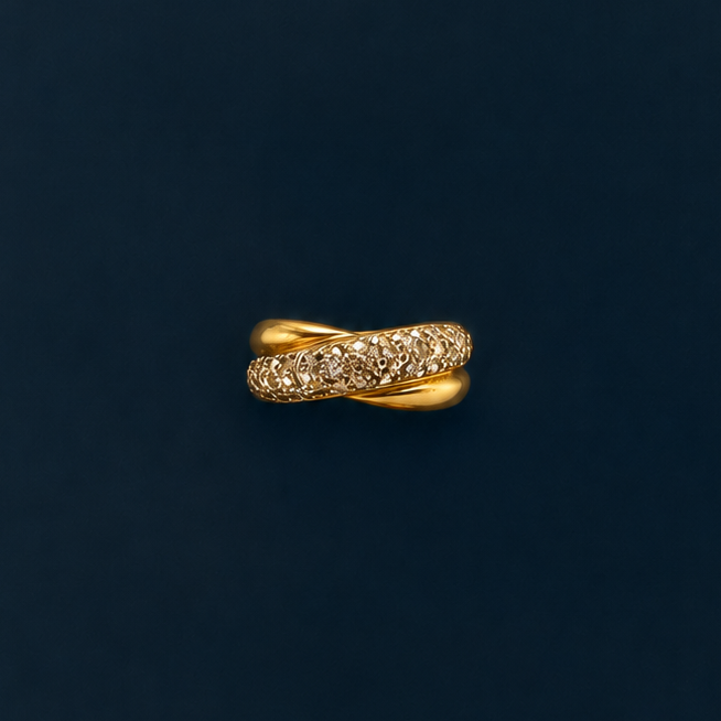 Bague joncs croisés｜Années 1990