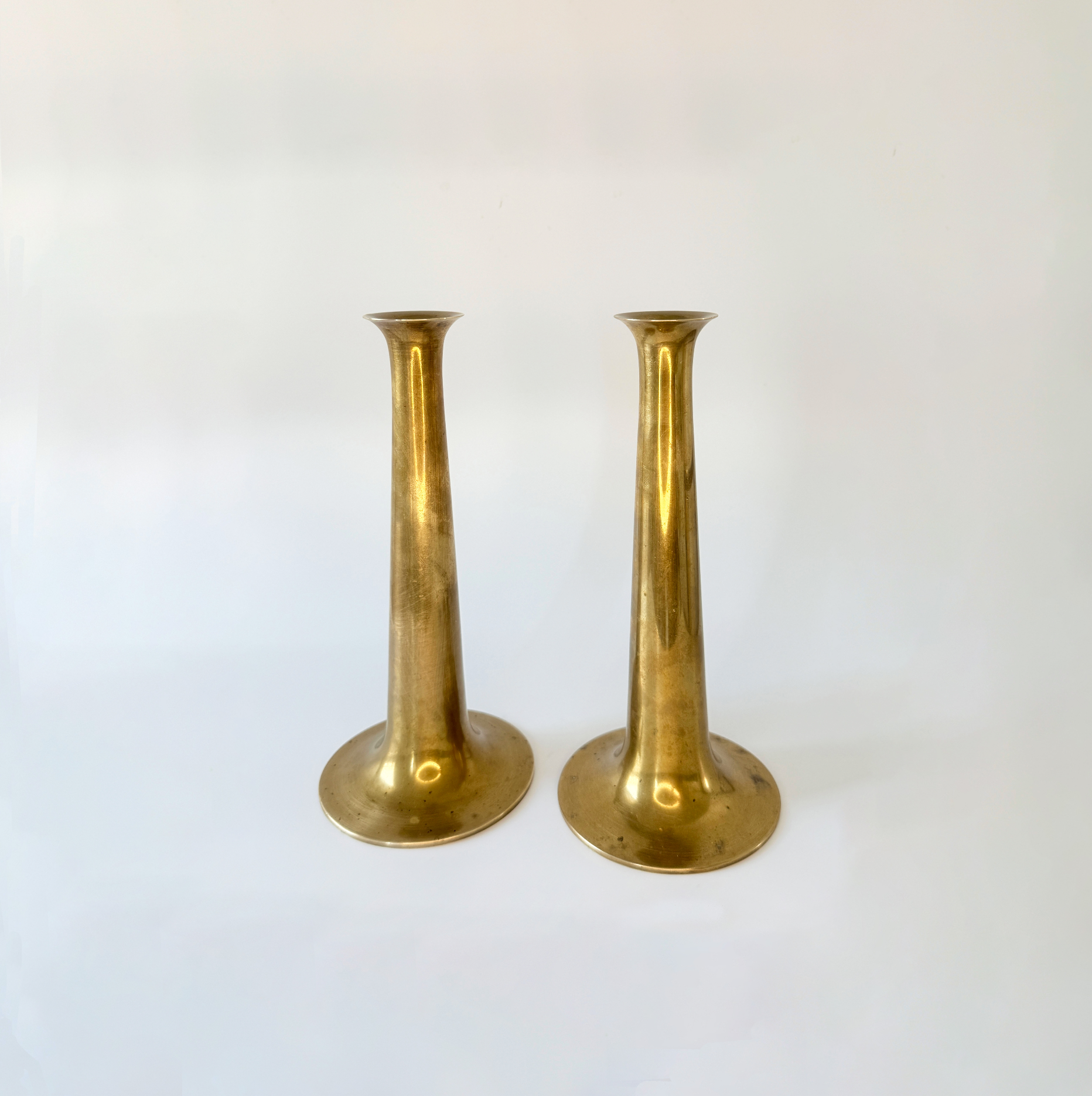 Bougeoirs en laiton Hans Bølling, design danois vintage XXe siècle