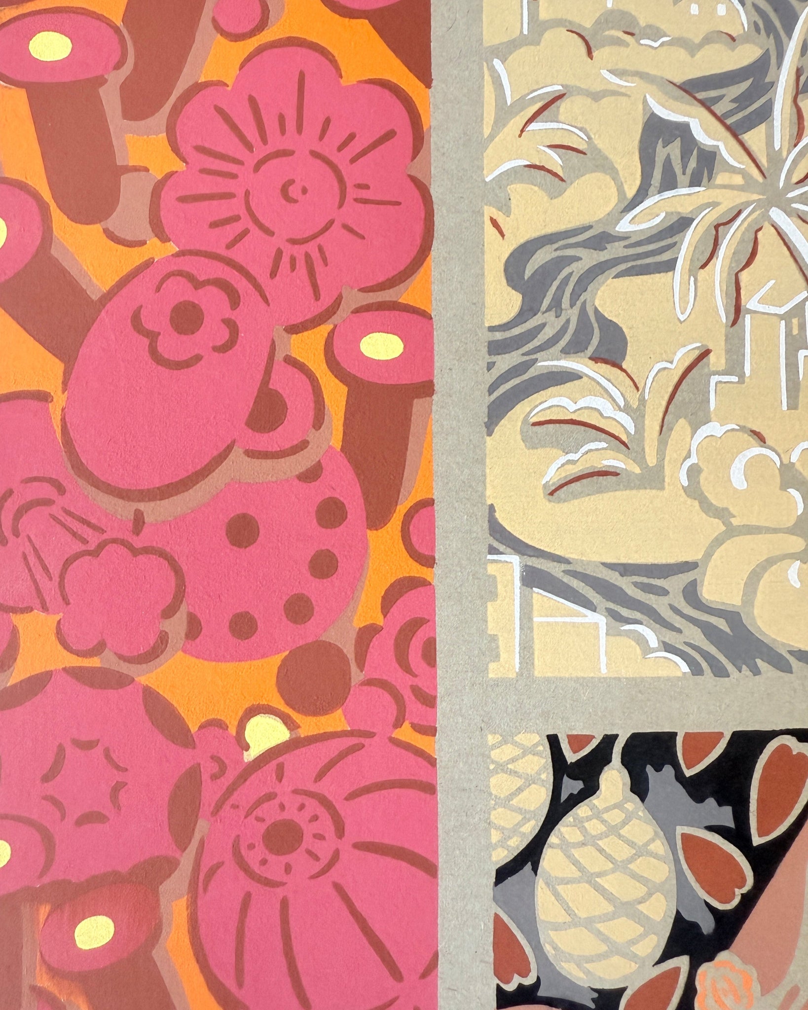 Gouache Art déco de Jacques Camus,  réalisé dans les années 1920 et édité par A. Calavas à Paris, œuvre colorée emblématique de l’Art déco, idéale pour collectionneur ou décoration d’intérieur raffinée.