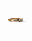 Bague solitaire en diamant 0,2 carat avec pavage, style années 1980, maison Labrune, en or précieux.