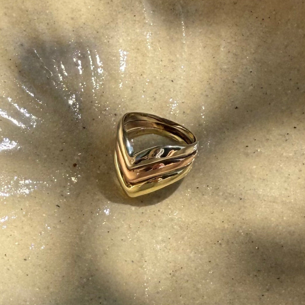 Bague trois ors｜Années 1980 - Maison Labrune
