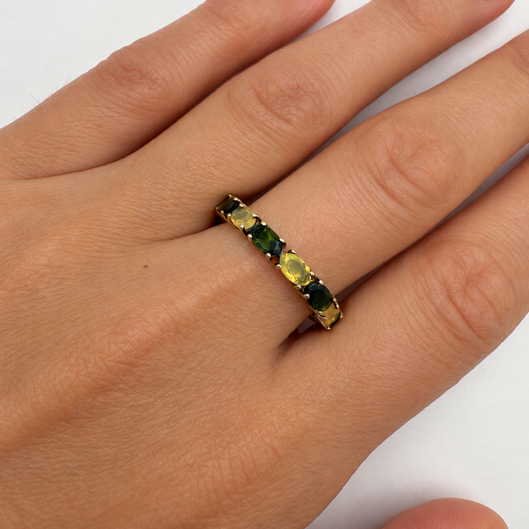 Alliance américaine tour complet d'opales et tourmalines