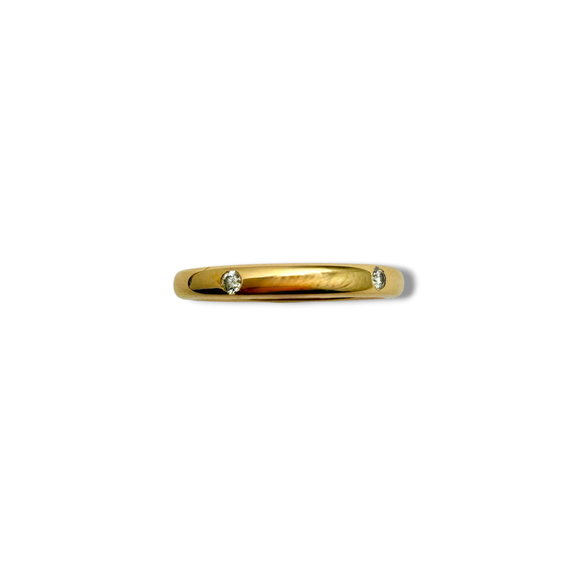 Alliance en or jaune 18 carats sertie de cinq diamants taille brillant
