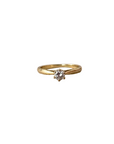 solitaire en or jaune et diamant ancien