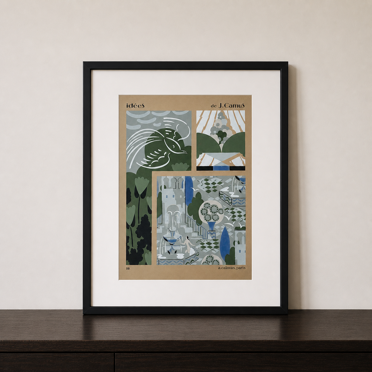 Gouache Art Déco Jardin oriental｜Jacques Camus, 1922