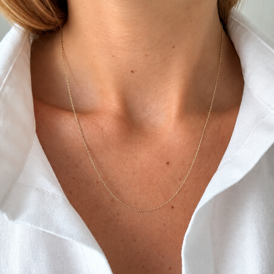 Chaine en or jaune à maille forcat 18 carat