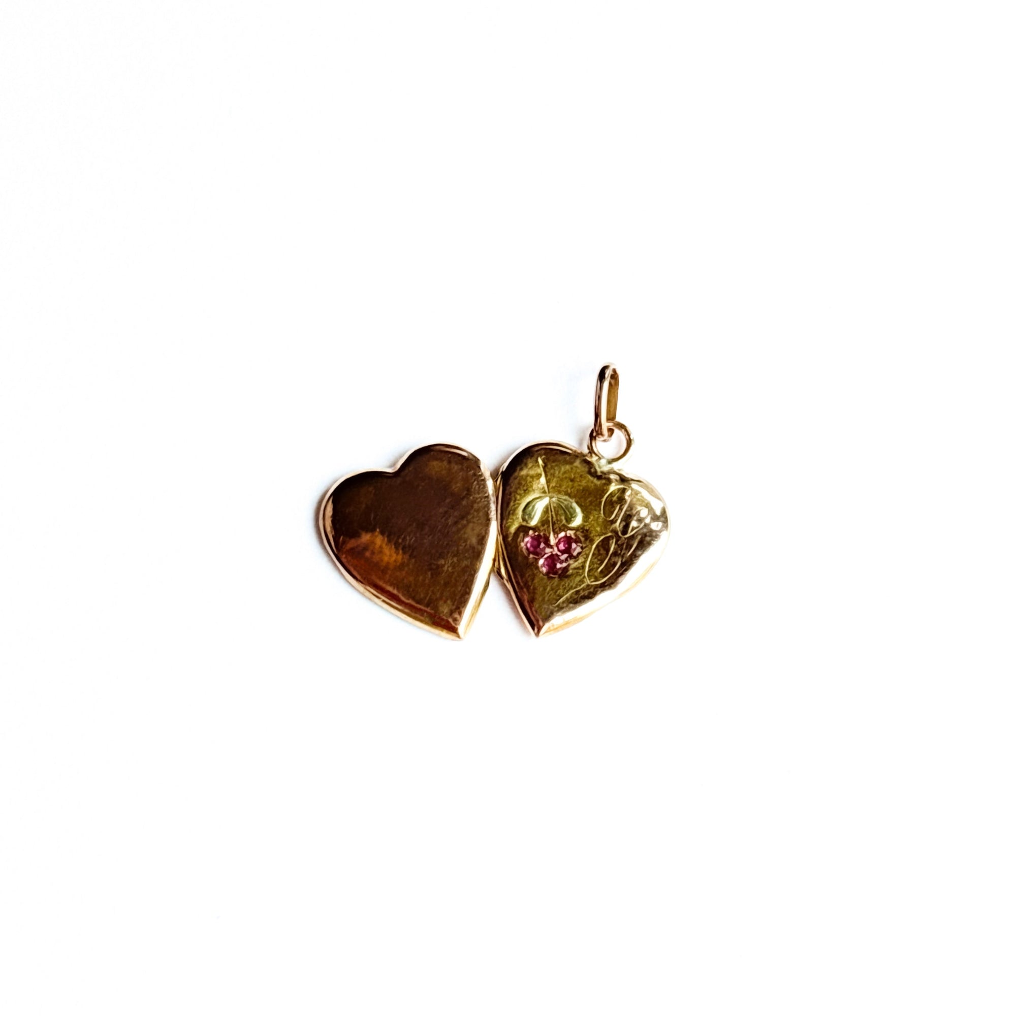 Pendentif porte-souvenir en or et rubis｜Belle Epoque, vers 1880
