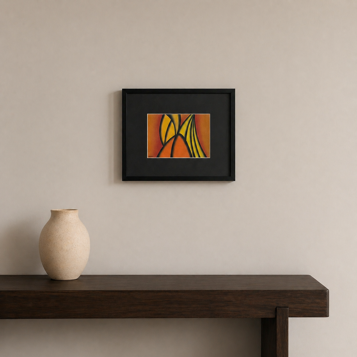 Dessin Abstraction jaune et orange｜Dordevic Miodrag, années 1960