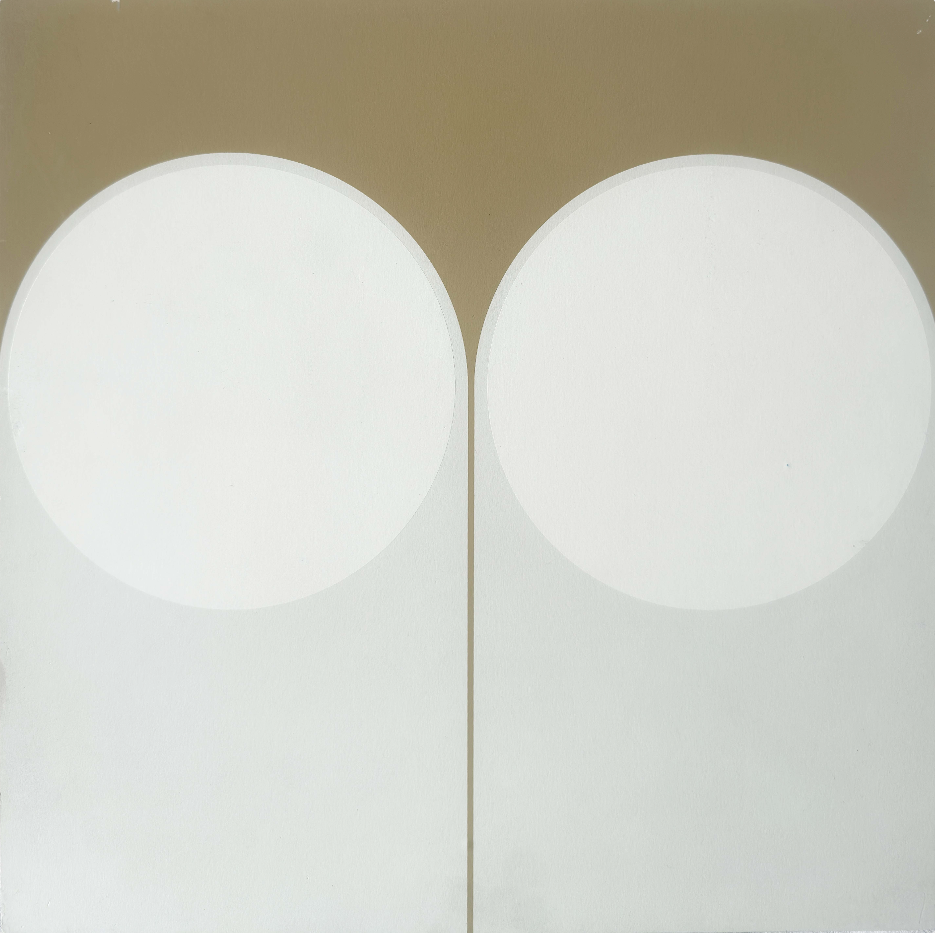 Sérigraphie abstraite géométrique de Fritz Ruoff, réalisée en 1967 et éditée par Domberger, œuvre d’art moderne montée sur cadre en bois, idéale pour décoration d’intérieur ou collection d’art du XXe siècle.