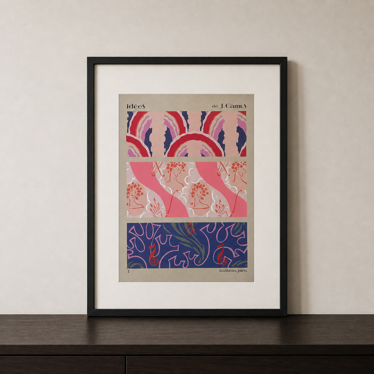 Gouache Art Déco La musique｜Jacques Camus, 1922