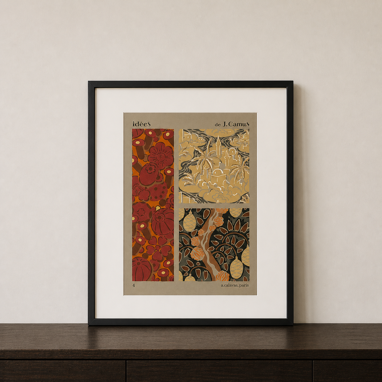 Gouache Art Déco Oasis et jardins fleuris｜Jacques Camus, 1922