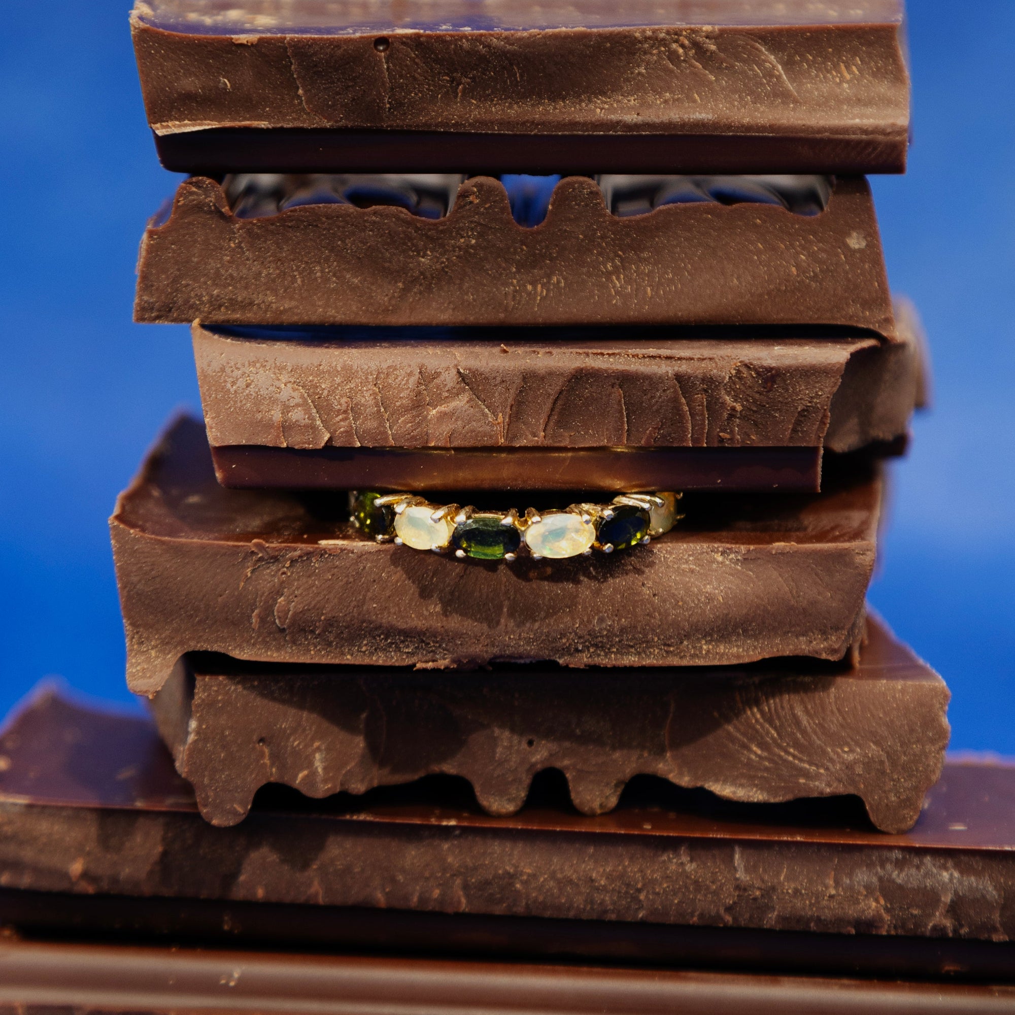 Alliance americaine dans des carrées de chocolat