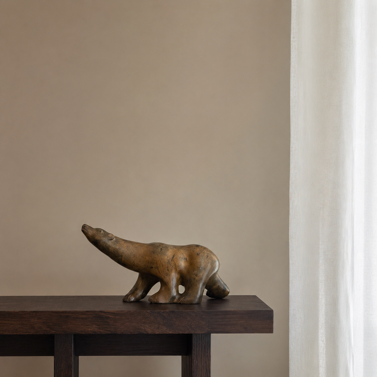 Sculpture en bronze Ours polaire｜Pierre Chenet, XXe siècle