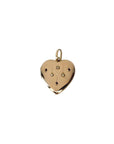 Pendentif cœur porte-photo en or jaune 18 carats avec trois rubis et trois perles, début du XXe siècle