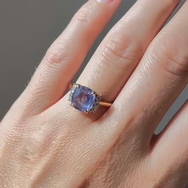 Bague saphir bleu naturel 