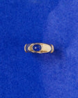 Bague saphir cabochon en or jaune｜Années 1980